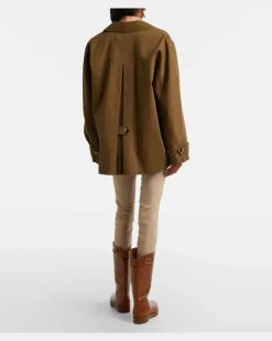 Leggings Carolyn aus Veloursleder Beige