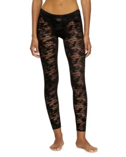 Leggings mit Camouflage-Spitze - Hosen - Damen - Schwarz