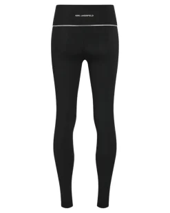 Leggings mit Kontrastpaspeln - Schwarz