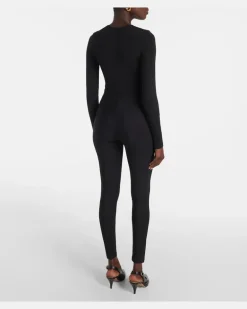 Leggings Scuba aus Jersey Schwarz