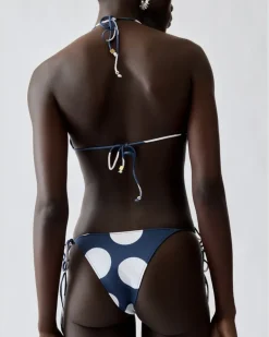 Le Haut De Plage Triangle - Prints Dots Marineblau Heart