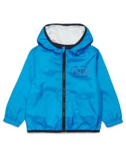 Leichte Jacke mit Kapuze und Logodruck - Jacken - Unisex - Blau