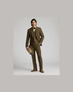 Leinen-Woll-Weste im Westernstil Brown