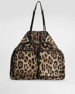 Leopard-print Nylon Bag - Mann Rucksäcke Und Bauchtaschen Animalprint