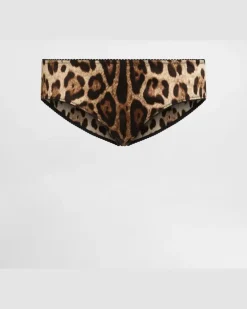 Leopard-print Satin Panties - Frau Unterwäsche Animalprint Satin