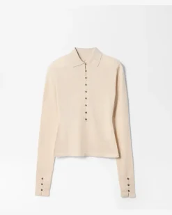 Le Polo Merino Manches Longues - Beige Hellbeige