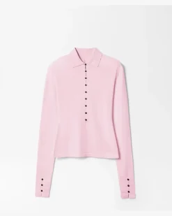 Le Polo Merino Manches Longues - Rosa Hellrosa