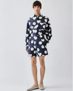 Le Short Caleçon - Prints Dots Marineblau Heart