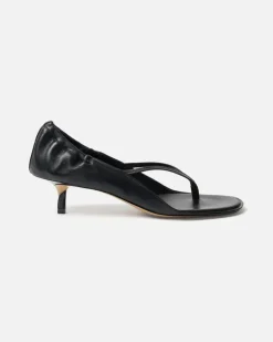 Les Sandales Nu-pieds Basses - Schwarz
