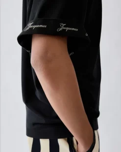 Le T-shirt Rond Carré Manches Courtes - Schwarz