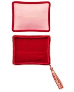 Lily Rouge Schmuckschatulle aus Samt (3,5cm x 8,5cm) - Rot
