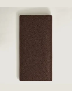 Längliche Brieftasche 6 cc aus Sartorial Leder - Ebony colour - Leder - MB223021 - Brieftaschen