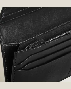 Längliche Brieftasche 14 cc mit Reißverschluss aus Sartorial Leder - Schwarz - Leder - MB220387 - Brieftaschen