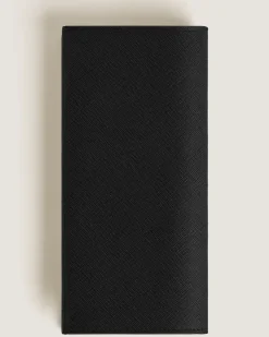Längliche Brieftasche 14 cc mit Reißverschluss aus Sartorial Leder - Schwarz - Leder - MB220387 - Brieftaschen