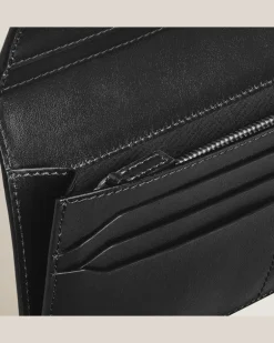 Längliche Brieftasche 14 cc mit Reißverschluss aus Sartorial Leder - Schwarz - Leder - MB220387 - Brieftaschen