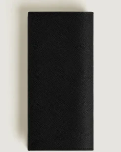 Längliche Brieftasche 14 cc mit Reißverschluss aus Sartorial Leder - Schwarz - Leder - MB220387 - Brieftaschen