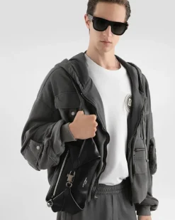 Lock Belt Bag In Tempesta Calfskin - Mann Rucksäcke Und Bauchtaschen Schwarz Black