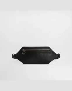 Lock Belt Bag In Tempesta Calfskin - Mann Rucksäcke Und Bauchtaschen Schwarz Black