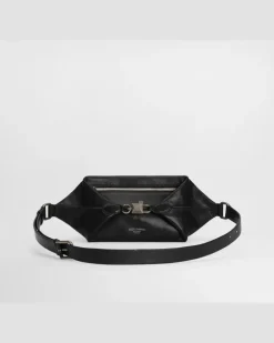 Lock Belt Bag In Tempesta Calfskin - Mann Rucksäcke Und Bauchtaschen Schwarz Black