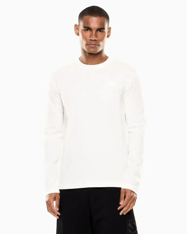 Logo Series Langarmshirt aus Baumwoll-Jersey Weiß