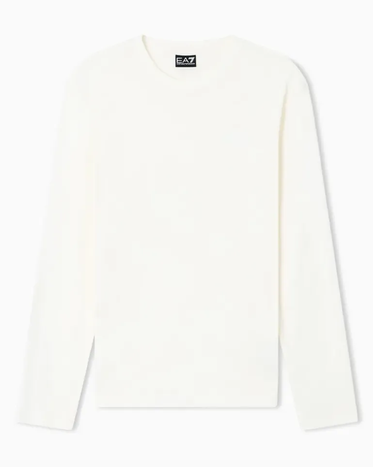 Logo Series Langarmshirt aus Baumwoll-Jersey Weiß