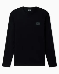 Logo Series Langarmshirt aus Baumwoll-Jersey Schwarz