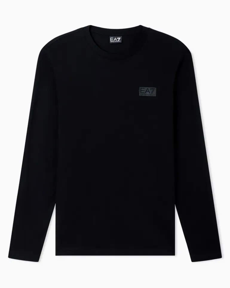 Logo Series Langarmshirt aus Baumwoll-Jersey Schwarz