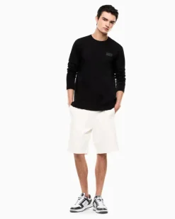 Logo Series Langarmshirt aus Baumwoll-Jersey Schwarz