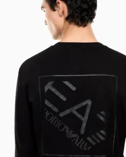 Logo Series Langarmshirt aus Baumwoll-Jersey Schwarz