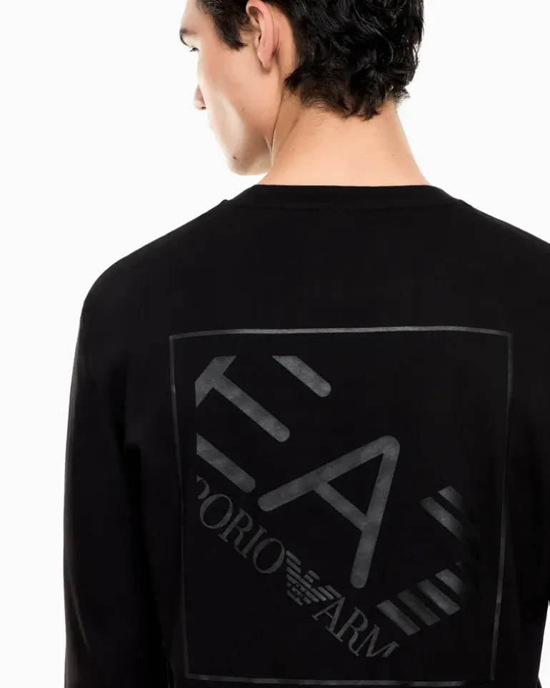 Logo Series Langarmshirt aus Baumwoll-Jersey Schwarz