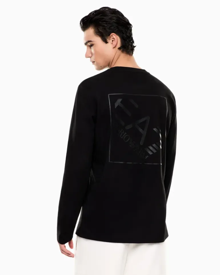 Logo Series Langarmshirt aus Baumwoll-Jersey Schwarz