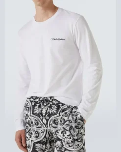 Longsleeve aus Baumwoll-Jersey Weiß