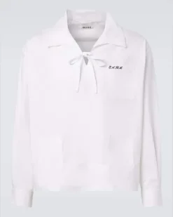 Longsleeve aus Baumwollpopeline Weiß
