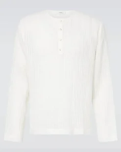 Longsleeve aus einem Baumwollgemisch Weiß