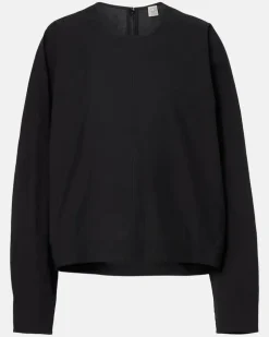 Longsleeve aus einem Baumwollgemisch Schwarz