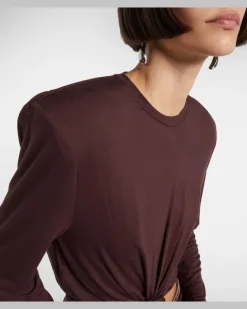 Longsleeve aus einem Baumwollgemisch Braun