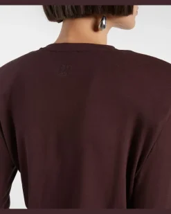 Longsleeve aus einem Baumwollgemisch Braun