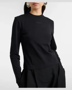 Longsleeve aus Jersey Schwarz