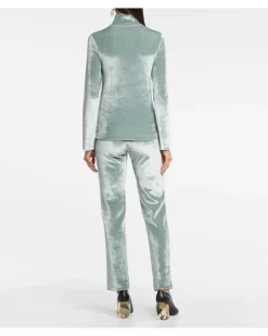 Longsleeve aus Samt Blau