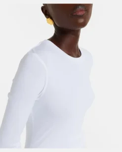 Longsleeve Emilie aus Baumwoll-Jersey Weiß