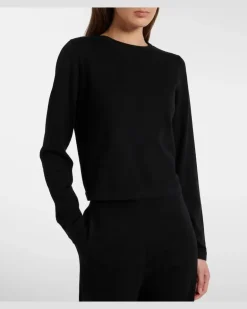 Longsleeve Lisa aus Baumwolle und Kaschmir Schwarz