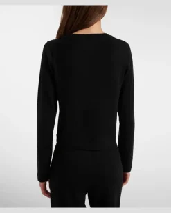 Longsleeve Lisa aus Baumwolle und Kaschmir Schwarz