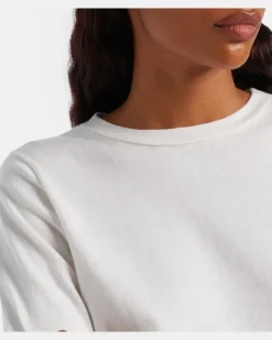 Longsleeve N°451 Lisa aus Baumwolle und Kaschmir Weiß