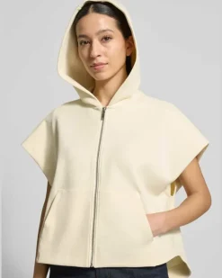 Loose Fit Sweatjacke aus Baumwoll-Mix Modell 'GATTINI Hellgelb