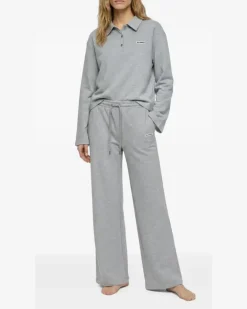 Loungewear-Hose mit Strass - Grau