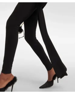 Low-Rise Leggings aus Jersey Schwarz