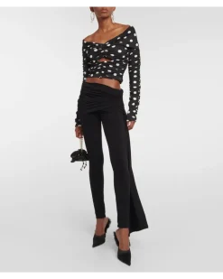 Low-Rise Leggings aus Jersey Schwarz