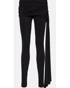 Low-Rise Leggings aus Jersey Schwarz