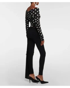 Low-Rise Leggings aus Jersey Schwarz