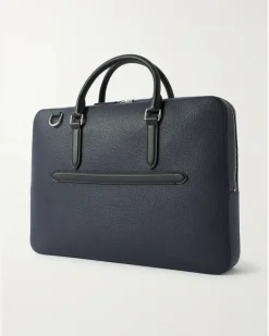 Ludlow Full-Grain Leather Briefcase Blue